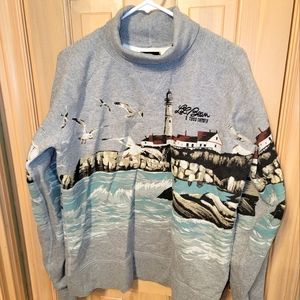 Mens sz Large LL Bean X Todd Snyder Coastal Maine Seascape Sweater Sweatshirt